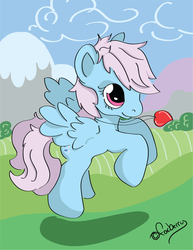 Size: 900x1167 | Tagged: safe, artist:foxberrystudios, wind whistler, g1, female, rainbow of light, solo