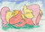 Size: 1024x730 | Tagged: safe, artist:jimthecactus, big macintosh, fluttershy, earth pony, pony, g4, male, ship:fluttermac, shipping, sleeping, stallion, straight, traditional art