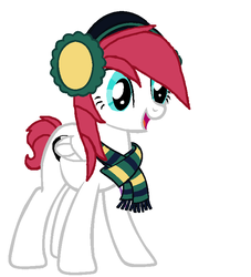 Size: 661x729 | Tagged: safe, artist:pinkieandthedoctor, oc, oc only, oc:lights, pegasus, pony, clothes, earmuffs, scarf, solo