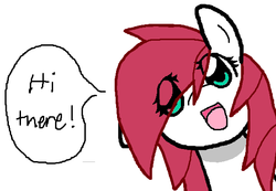 Size: 566x391 | Tagged: safe, artist:pinkieandthedoctor, oc, oc only, oc:lights, hi, hi there, solo, speech bubble