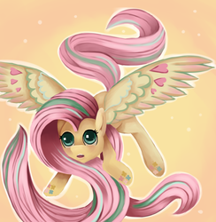 Size: 1024x1048 | Tagged: safe, artist:whimsicalmachines, fluttershy, g4, female, rainbow power, solo