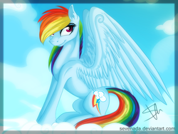 Size: 1600x1200 | Tagged: safe, artist:sevenada, rainbow dash, g4, female, looking at you, solo