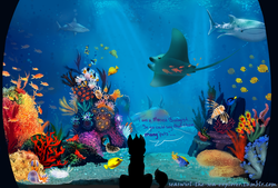 Size: 1000x674 | Tagged: safe, artist:christmaslolly, sea swirl, seafoam, fish, manta ray, shark, whale shark, g4, female, seaswirl the sea explorer, solo, tumblr, underwater