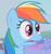 Size: 393x421 | Tagged: safe, screencap, rainbow dash, pegasus, pony, dragonshy, g4, season 1, blue coat, blue fur, blue pony, bust, cropped, derp, faic, female, frown, magenta eyes, mare, multicolored hair, multicolored mane, portrait, rainbow dash is best facemaker, rainbow hair, shocked, solo