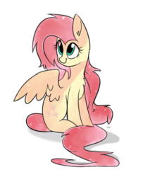 Size: 458x565 | Tagged: safe, artist:aureai, fluttershy, pegasus, pony, g4, chest fluff, cute, ear fluff, female, mare, shyabetes, simple background, sitting, solo, transparent background