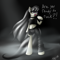 Size: 1300x1300 | Tagged: safe, artist:novaspark, octavia melody, earth pony, pony, g4, bipedal, clothes, female, microphone, rocktavia, solo