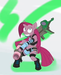 Size: 880x1080 | Tagged: safe, gummy, pinkie pie, g4, jinx (league of legends), league of legends, party cannon, pinkamena diane pie