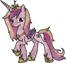 Size: 913x876 | Tagged: safe, artist:ricepoison, princess cadance, g4, corrupted, female, looking at you, messy mane, raised hoof, simple background, solo, transparent background, vector