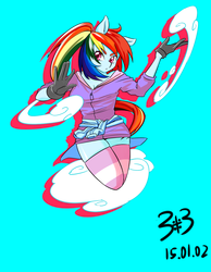 Size: 984x1266 | Tagged: safe, artist:congee-painting, rainbow dash, anthro, g4, avatar, clothes