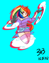 Size: 984x1266 | Tagged: safe, artist:congee-painting, rainbow dash, human, g4, avatar, clothes, humanized