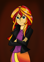 Size: 394x556 | Tagged: safe, artist:chaotic-brony, sunset shimmer, equestria girls, g4, my little pony equestria girls: rainbow rocks, female, solo