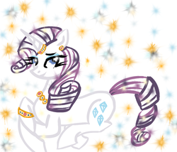 Size: 782x668 | Tagged: safe, artist:samahami, rarity, pony, unicorn, g4, bracelet, earring, female, jewelry, necklace, shiny, solo, sparkles