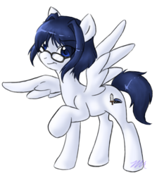 Size: 1388x1492 | Tagged: safe, artist:karramon, pegasus, female, glasses, katawa shoujo, mare, ponified, shizune hakamichi