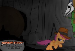 Size: 1024x700 | Tagged: safe, artist:zonra, scootaloo, g4, crossover, female, hat, solo