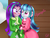 Size: 780x600 | Tagged: safe, artist:tinacrazy29, aria blaze, sonata dusk, equestria girls, g4, a dazzling winter, blushing, cute, female, lesbian, ship:arisona, shipping, winter