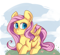 Size: 4075x3721 | Tagged: safe, artist:joo13, fluttershy, g4, female, prone, solo