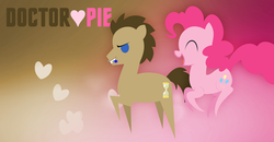 Size: 579x300 | Tagged: safe, artist:ssumppg, doctor whooves, pinkie pie, time turner, g4, doctor who, doctorpie, female, male, mouth hold, shipping, sonic screwdriver, straight