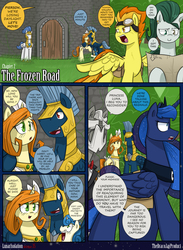 Size: 1584x2160 | Tagged: safe, artist:dracojayproduct, princess luna, spitfire, oc, oc:pierson, oc:willow, pony, comic:lunar isolation, g4, comic