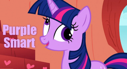 Size: 662x360 | Tagged: safe, twilight sparkle, g4, caption, derp, derplight sparkle, eyes, female, purple smart, purple text, solo