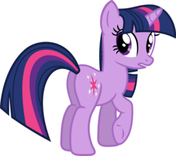 Size: 3545x3142 | Tagged: safe, artist:porygon2z, twilight sparkle, pony, unicorn, g4, butt, female, high res, looking back, mare, plot, raised hoof, simple background, solo, transparent background, twibutt, unicorn twilight, vector