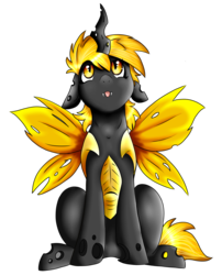 Size: 1950x2416 | Tagged: safe, oc, oc only, changeling, pony, autumn, yellow changeling
