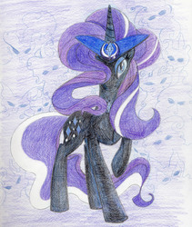 Size: 3297x3914 | Tagged: safe, artist:kelseyleah, nightmare rarity, g4, female, high res, solo, traditional art