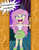 Size: 3266x4182 | Tagged: safe, artist:sumin6301, fluttershy, human, equestria girls, g4, the best night ever, boots, clothes, equestria girls interpretation, female, flutterrage, miniskirt, scene interpretation, shoes, skirt, socks, solo, speed lines, tank top, torn clothes, you're going to love me