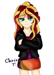 Size: 2900x4000 | Tagged: safe, artist:korchristmas, sunset shimmer, equestria girls, g4, cute, female, humanized, simple background, solo, transparent background