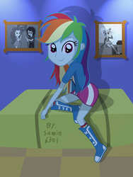 Size: 1800x2400 | Tagged: safe, artist:sumin6301, pinkie pie, rainbow dash, trixie, equestria girls, g4, bed, female, solo focus