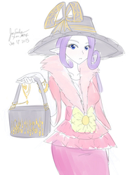 Size: 1280x1728 | Tagged: safe, artist:jonfawkes, rarity, human, g4, 30 minute art challenge, elf ears, humanized, purse