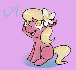 Size: 650x600 | Tagged: safe, artist:lustrous-dreams, lily, lily valley, ask the flower trio, g4, ask, female, filly, solo, tumblr, younger