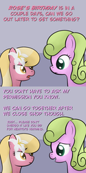 Size: 650x1300 | Tagged: safe, artist:why485, daisy, flower wishes, lily, lily valley, pony, ask the flower trio, g4, ask, comic, dialogue, duo, female, flower, flower in hair, mare, tumblr