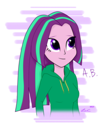 Size: 2500x3000 | Tagged: safe, artist:lisan1997, aria blaze, equestria girls, g4, alternate hairstyle, clothes, high res, hoodie, lisan1997, loose hair
