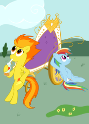 Size: 1536x2128 | Tagged: safe, artist:wripple, rainbow dash, spitfire, pony, g4, duo