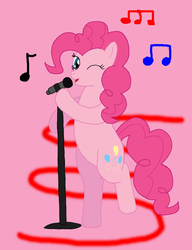 Size: 600x780 | Tagged: safe, artist:sir-genesis, pinkie pie, g4, microphone, singing, wink