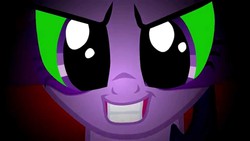 Size: 1280x720 | Tagged: safe, twilight sparkle, g4, corrupted, dark magic, magic, russian, sombra eyes, youtube link