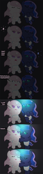 Size: 1120x4410 | Tagged: safe, artist:beavernator, princess celestia, princess luna, pony, g4, all glory to the beaver grenadier, baby, baby pony, beavernator is trying to murder us, cewestia, comic, crying, cuddling, cute, diaper, eyes closed, filly, glowing, glowing horn, horn, hug, sleeping, snuggling, woona