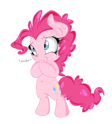 Size: 2000x2200 | Tagged: safe, artist:dfectivedvice, artist:dragonfoorm, pinkie pie, earth pony, pony, g4, belly button, bipedal, female, high res, simple background, solo, transparent background