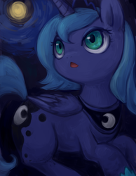 Size: 516x664 | Tagged: safe, artist:kei05, princess luna, g4, female, moon, pixiv, s1 luna, solo