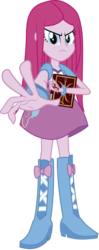 Size: 2506x6309 | Tagged: safe, artist:j5a4, pinkie pie, comic:the rose of life, equestria girls, g4, clothes, female, pinkamena diane pie, simple background, skirt, solo, spellbook, transparent background