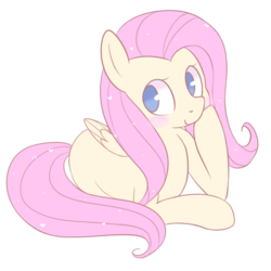 Size: 900x900 | Tagged: safe, artist:pegacornss, fluttershy, g4, blank flank, cute, female, simple background, solo, transparent background