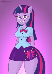 Size: 2915x4200 | Tagged: safe, artist:scobionicle99, twilight sparkle, anthro, equestria girls, g4, female, solo, thighlight sparkle