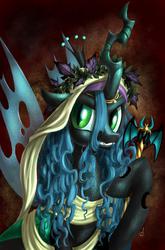 Size: 1000x1516 | Tagged: safe, artist:amy mebberson, idw, queen chrysalis, changeling, changeling queen, fiendship is magic #5, g4, my little pony: fiendship is magic, spoiler:comic, crown, female, fine art parody, idw advertisement, jewelry, regalia
