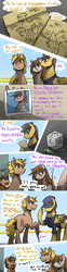 Size: 950x3850 | Tagged: safe, artist:stupidyou3, oc, oc only, oc:cherry, oc:chiclet, ask ponyville hunters, comic, tumblr