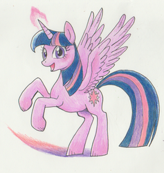 Size: 838x884 | Tagged: safe, artist:hiji riya, twilight sparkle, alicorn, pony, g4, female, mare, pixiv, solo, traditional art, twilight sparkle (alicorn)