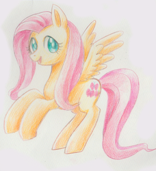 Size: 700x767 | Tagged: safe, artist:hiji riya, fluttershy, g4, female, pixiv, solo, traditional art