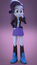 Size: 864x1536 | Tagged: safe, artist:creatorofpony, rarity, sunset shimmer, equestria girls, g4, 3d, 3d model, blender, boots, clothes, clothes swap, female, jacket, leather jacket, skirt, solo, sunset shimmer's boots, sunset shimmer's clothes, sunset shimmer's skirt