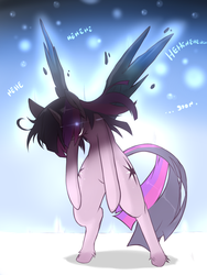 Size: 1200x1600 | Tagged: safe, artist:cold-blooded-twilight, twilight sparkle, oc, alicorn, pony, cold blooded twilight, g4, bipedal, creepy, glowing, laughing, soon, twilight sparkle (alicorn)