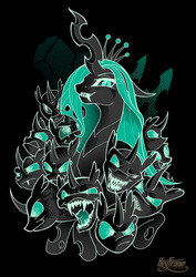 Size: 900x1272 | Tagged: safe, artist:kraden, queen chrysalis, changeling, changeling queen, g4, female