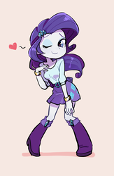 Size: 651x1000 | Tagged: safe, artist:baekgup, rarity, equestria girls, g4, adorasexy, belt, boots, bracelet, clothes, cute, female, heart, heart eyes, high heel boots, jewelry, looking at you, one eye closed, raribetes, sexy, shirt, shoes, simple background, skirt, smiling, solo, sultry pose, white background, wingding eyes, wink